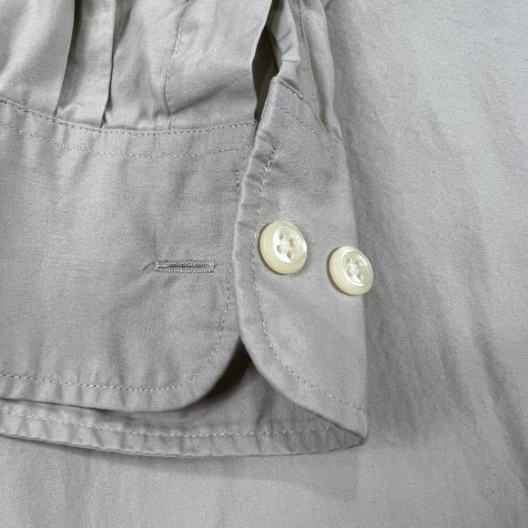 Geoffrey Beene Peached Cotton Button Up Dress Career Shirt Large 16.5 32/33 Beig - Picture 6 of 16